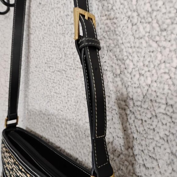 Etienne Aigner Handbag Jute Straw Woven with Black Accents - Picture 6 of 12